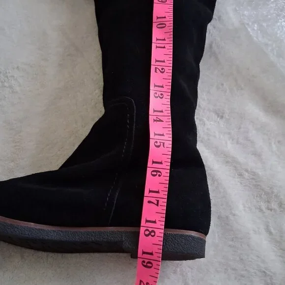 Sam Edelman Women's Size 7.5 Black Suede Orlando Faux Fur Knee High Boots - Picture 10 of 14
